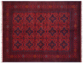 handmade Tribal Biljik Khal Mohammadi Red Blue Hand Knotted RECTANGLE 100% WOOL area rug 6x10